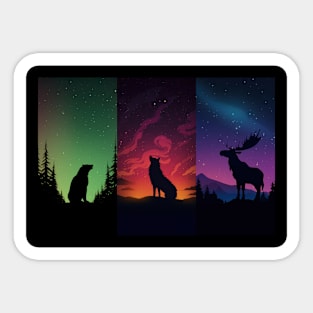 Forest Animals Looking at the Stars 2 Sticker